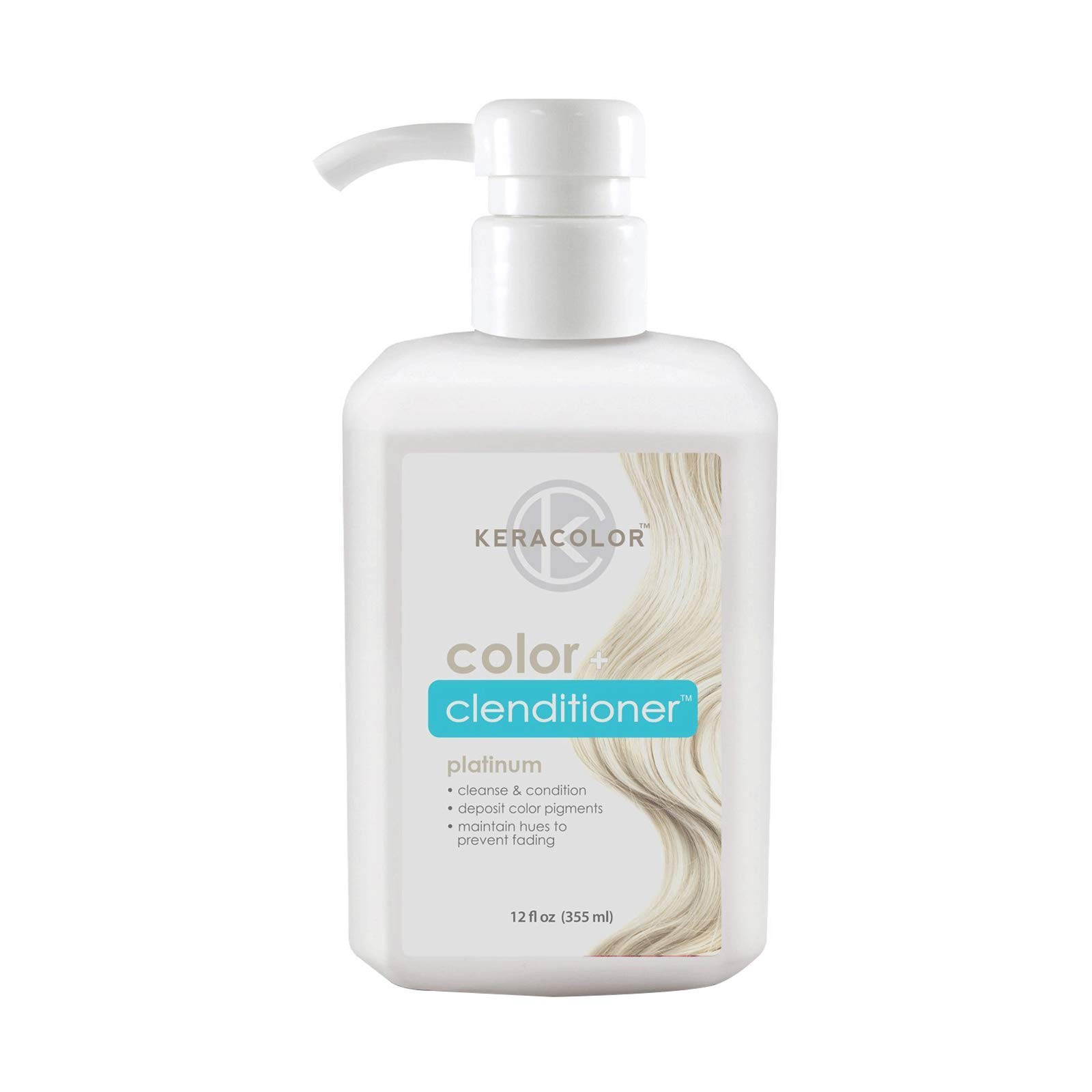 Keracolor Clenditioner PLATIUM Hair Dye - Semi Permanent Hair Color Depositing Conditioner, Cruelty-free, 12 Fl. Oz.
