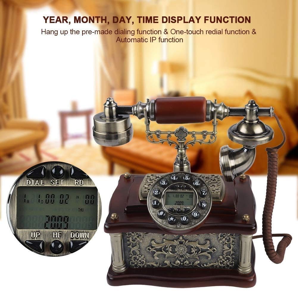 Antyczny telefon przewodowy dom biuro hotel telefon vintage klasyczne dekoracyjne telefony stacjonarne do domu hotelu biura dekoracja