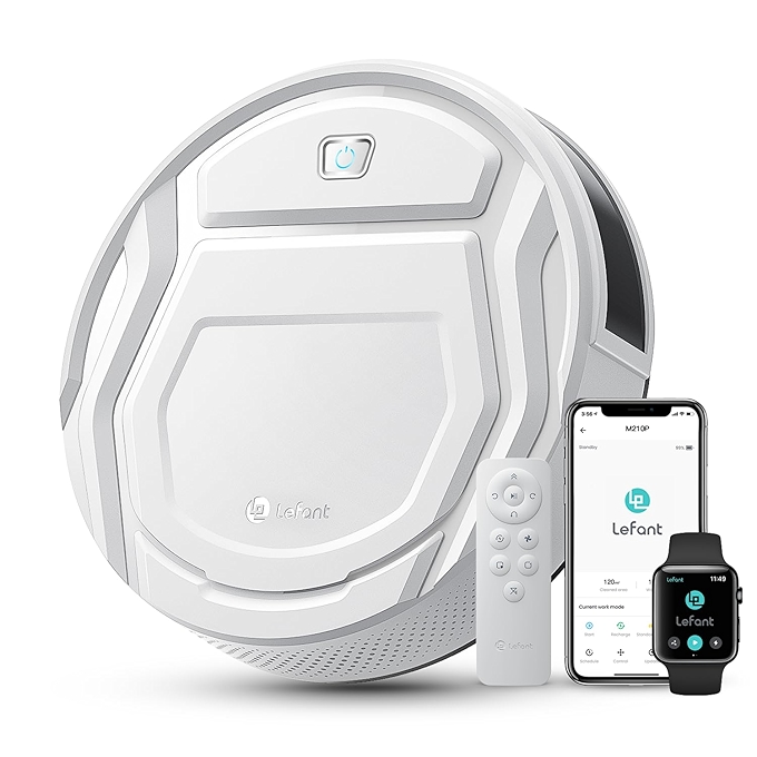 Lefant 智能机器人吸尘器，6种清洁模式，WiFi/Alexa控制，强力吸尘，静音设计适用宠物毛发及硬地板