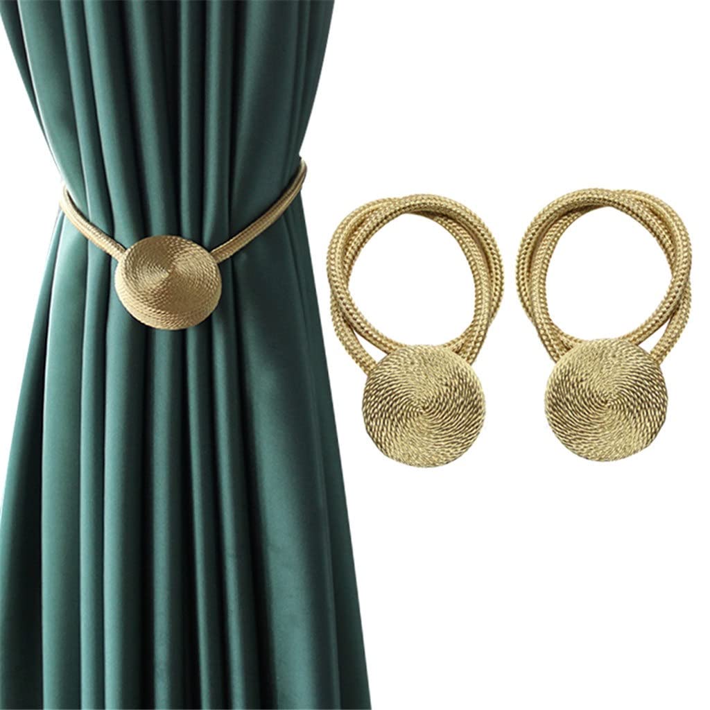 2pcs Clip de rideau magnétique Perle Boule Rideaux Titulaire Embrasse Décoration d'intérieur Boule Suspendue Boucle Cravate Arrière Chambre Accessoires (Couleur : A, Taille (A comme le montre l'image)