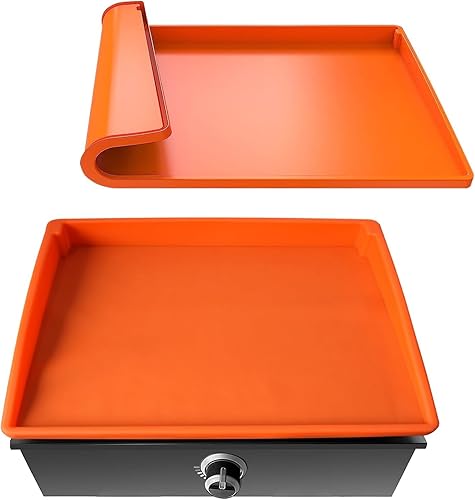 Alfombrilla de silicona para parrilla Blackstone de 17 pulgadas, de pared alta y completa, resistente, de grado alimenticio, alfombrilla de