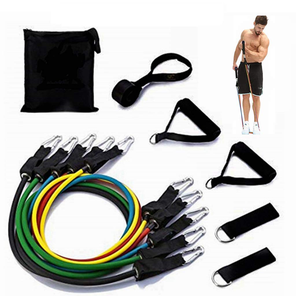 Resistance Bands Set (11pcs), Exercise Bands with Door Anchor, Handles, Carry Bag, Legs Ankle Straps for Resistance Training, Physical Therapy, Home Workouts