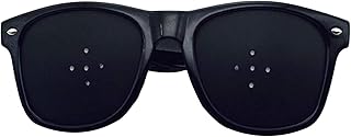 3Pieces Pinhole Glasses, Grid Glasses,Vision Improving Pinhole Eyeglasses Relieve Vision Fatigue Care Eye Glasses, Black