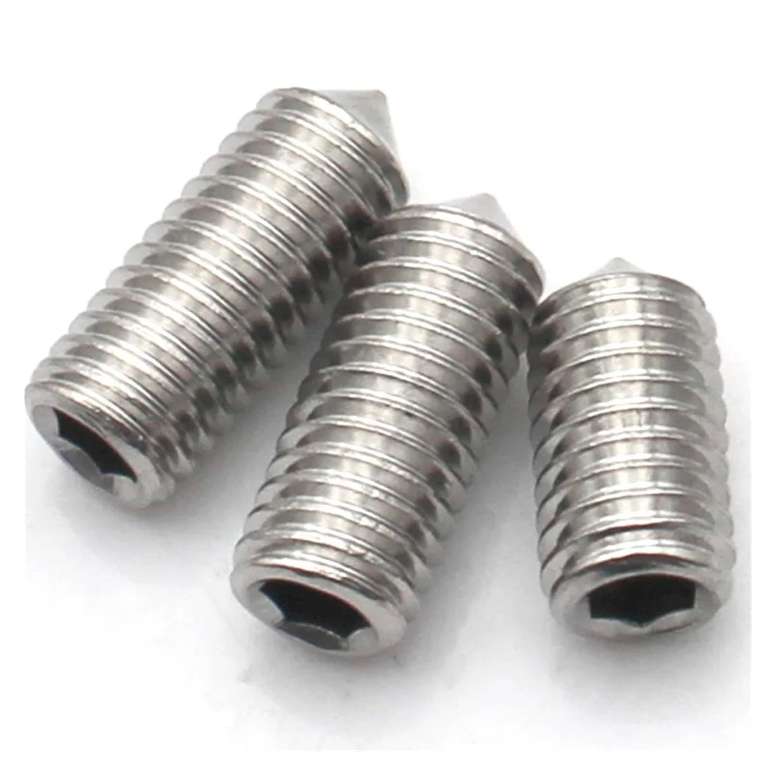 10-20 Piezas M8 M10 M12 304 Punta Cónica De Acero Inoxidable Tornillo Sin Cabeza Tornillos Fijación Hexagonal DIN914 Longitud 5-55mm