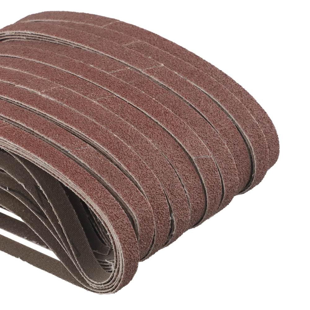 50 pezzi di carta vetrata a nastro abrasivo 40/60/80/120 grana nastri abrasivi abrasivi per 10x330 mm levigatrice a nastro ad aria lucidatura carta vetrata, 40 grana