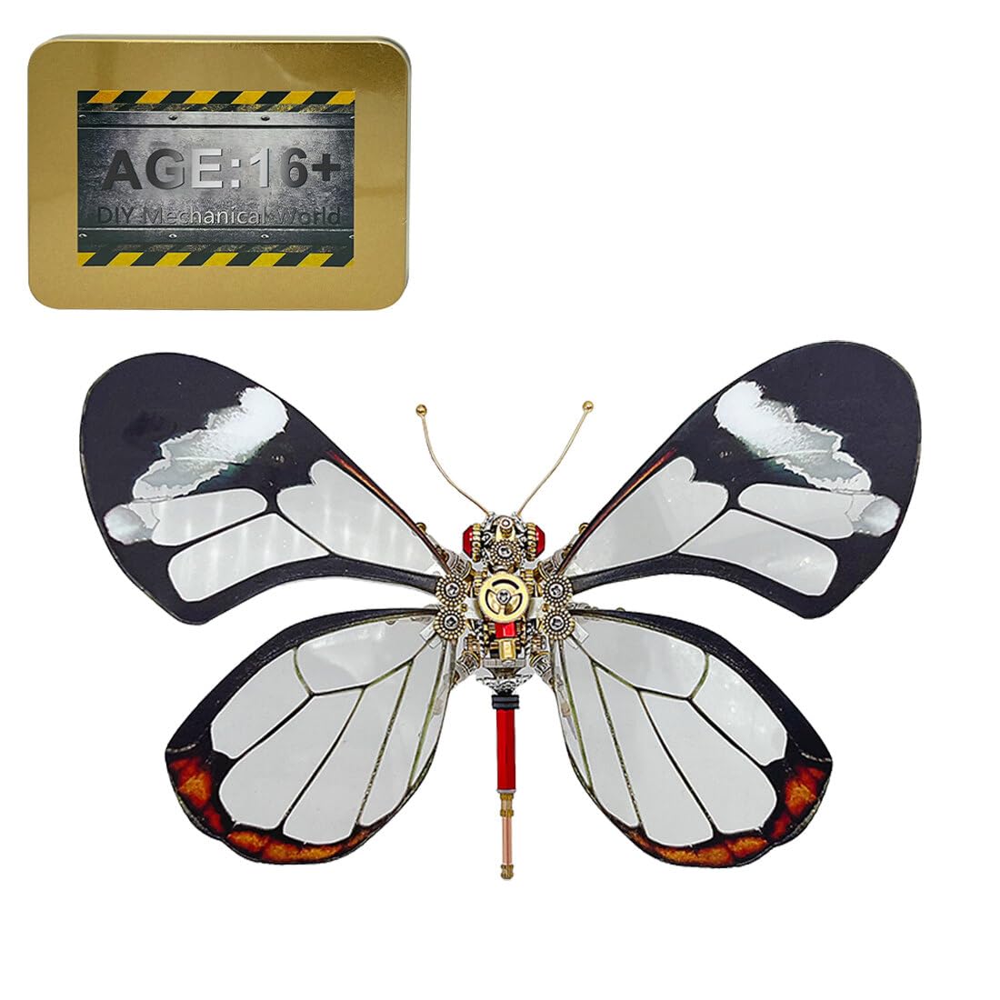 Modello di puzzle 3D a forma di farfalla, in metallo, steampunk, meccanico, Greta Oto, fai da te, kit di puzzle per adolescenti e adulti (150 pezzi)