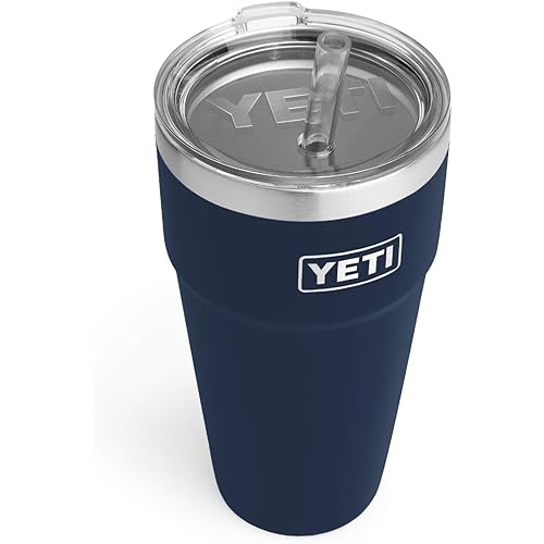 YETI Rambler 26 oz Straw Cup, Vacuum Insulated, Stainless Steel with Straw Lid, Navy