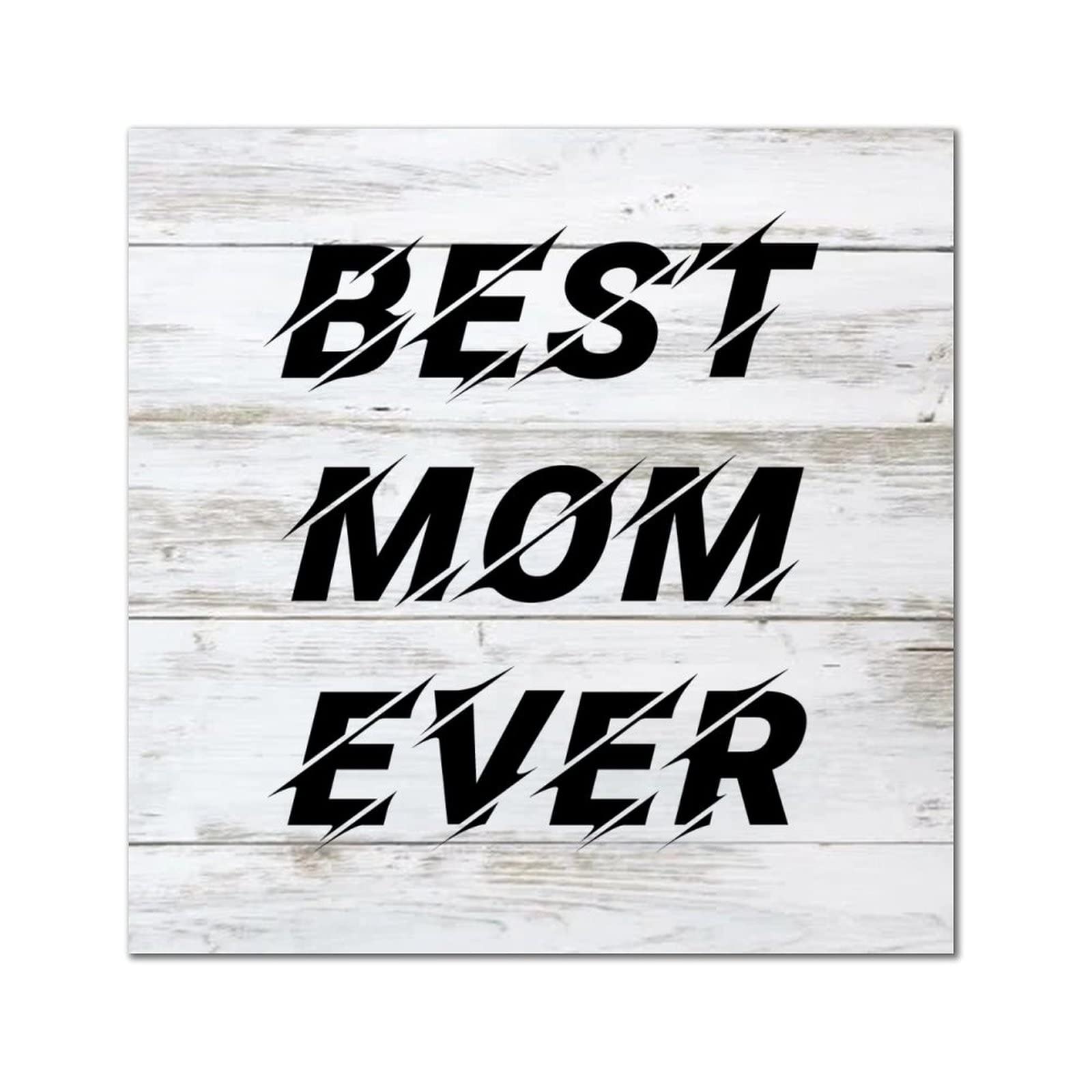Plaque Murale en Bois Best Mom Ever - Cadre Déco Maison et Salon 35 cm