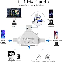Vista 3 de Lector de tarjetas SDMicro SD para iPhoneipadAndroidMacComputadoraCámara, lector de tarjetas de memoria portátil 4 en 1 Adaptador de tarjeta Micro
