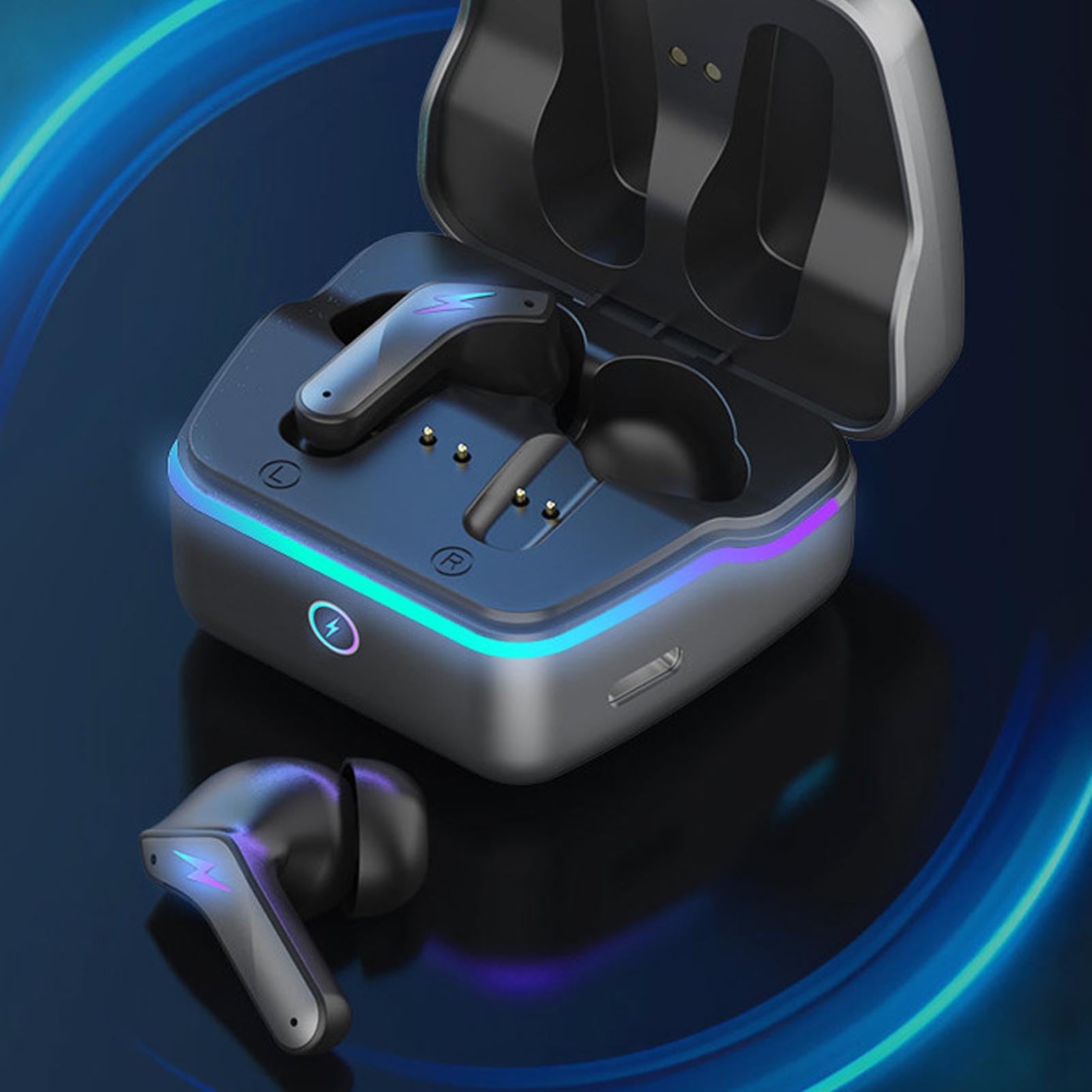 Bewinner Auricolari da Gioco Wireless, Adattatore USB C Bluetooth 5.3 a Basso Contenuto di Auricolari a Bassa Latenza con Pc con Console VR (BLACK)