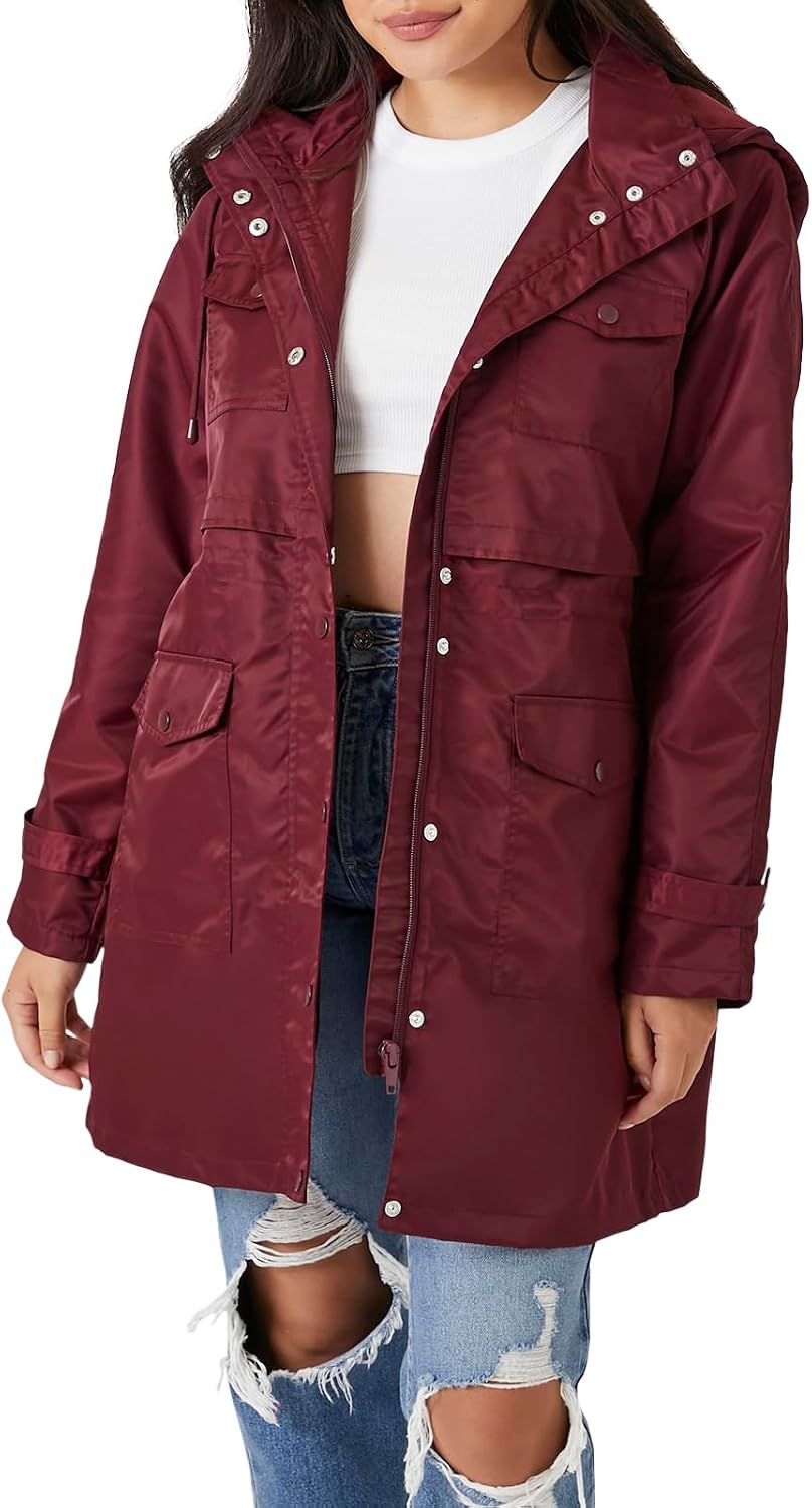 Forever 21 Women's Drawstring Longline Trench Coat