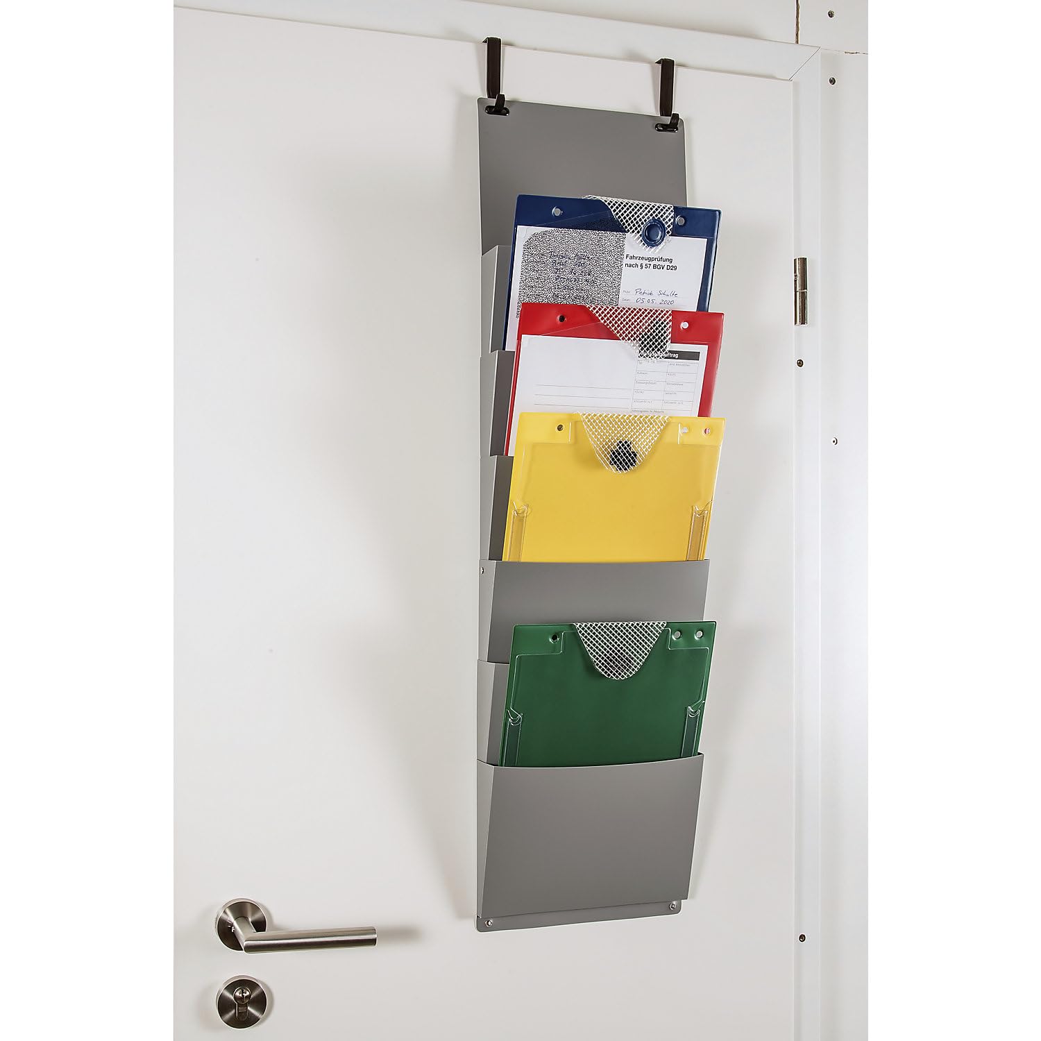 PP Planboard zur Aufbewahrung von Dokumenten, Zeitschriften oder Auftragstaschen, Grau, Maße 900 x 250 mm, Format A4 hoch, Sichtrand 12,5 cm, Verpackungseinheit: 1 STK