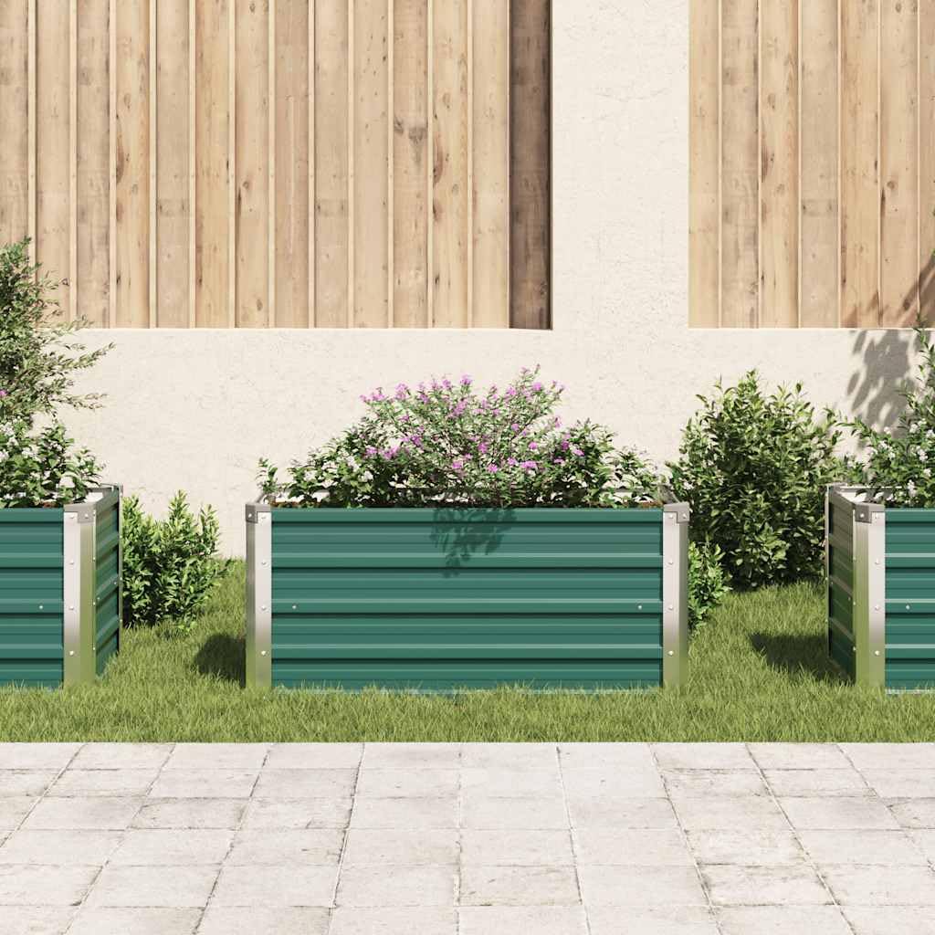 Stal cynkowa, podnoszone łóżko ogrodowe, 100 x 40 x 45 cm, zielone, trwałe, do użytku na zewnątrz, na rośliny, zioła, kwiaty i sukulenty z drenażem