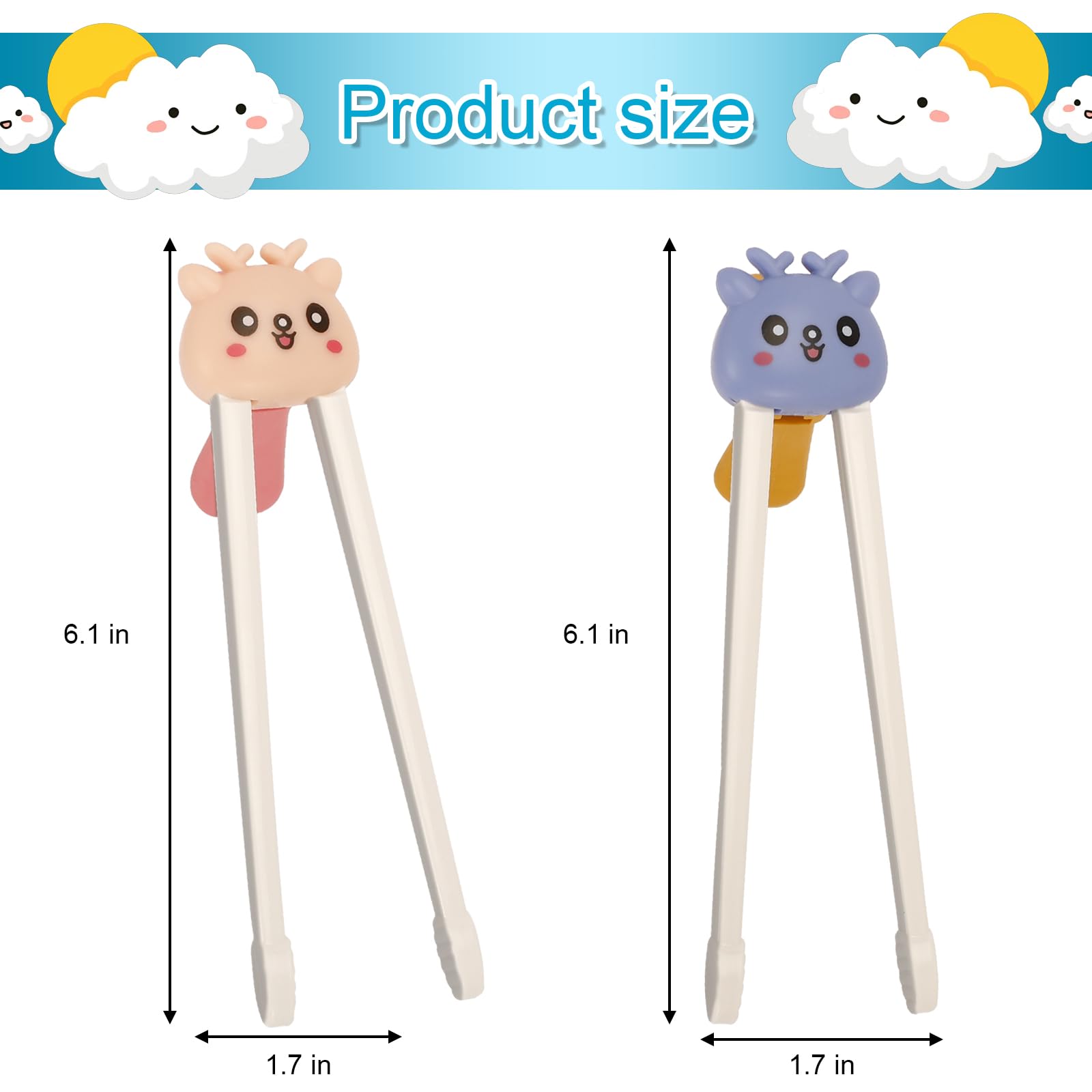 Learn to Chopstick Easy - Blue & Pink Training Chopsticks -2