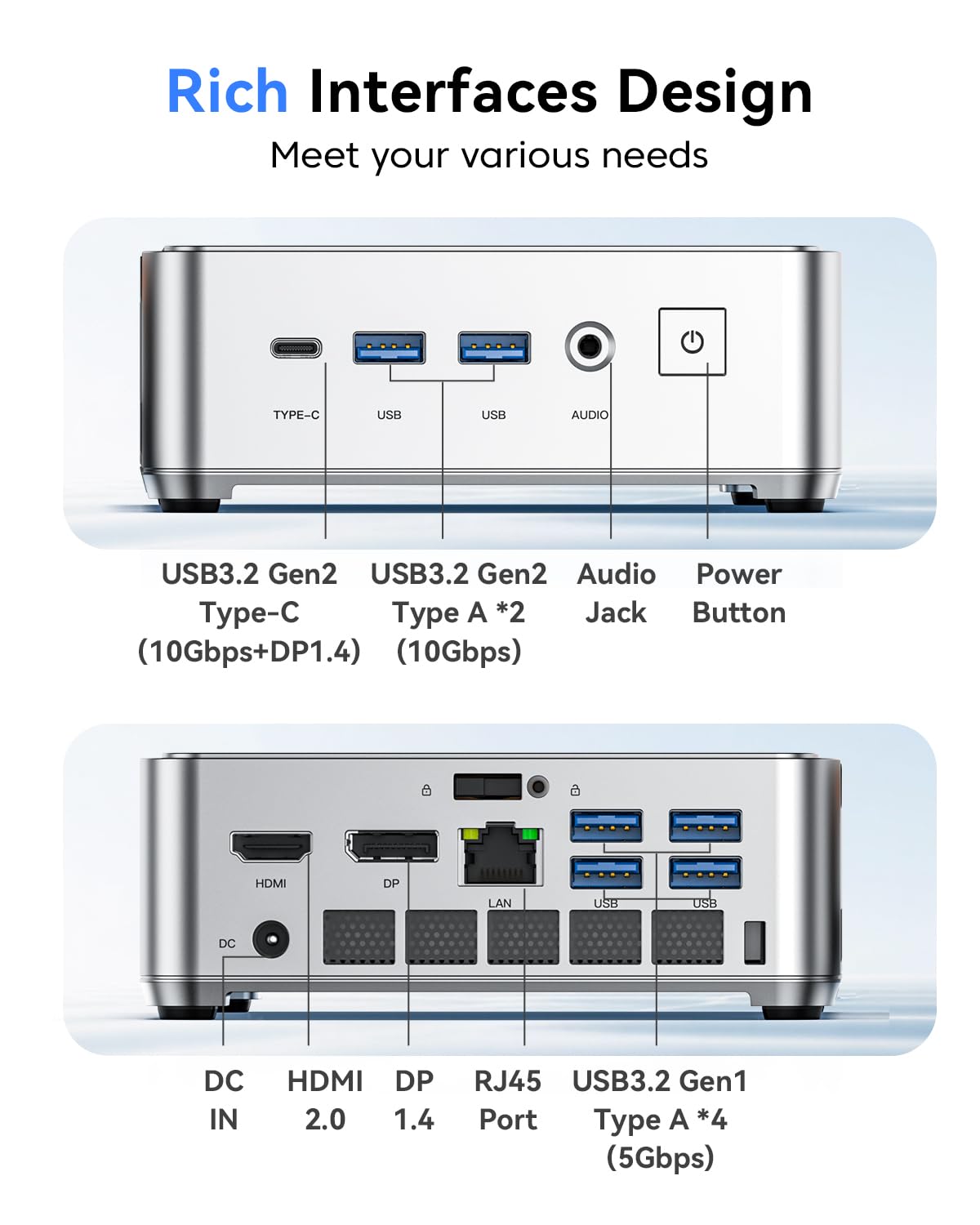 KAMRUI Pinova P2 Mini PC, AMD Ryzen 7330U(4 Cores, 8 Threads, Up to 4.3GHz), 16GB RAM 256GB SSD, Zen3 Architecture 7nm Processor, 8MB L3 Smart Cache Mini Computers,Triple 4K Display Home/Business view 7
