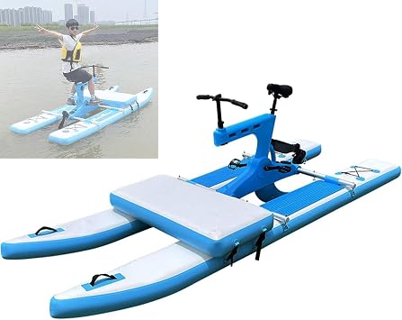 Water Bike, Lake Inflatable Pedal Boat, Water Recreation Facilities, Pedal Bike Boat Non-Powered Water Recreation Equipment Outdoor Scenic Spot,A