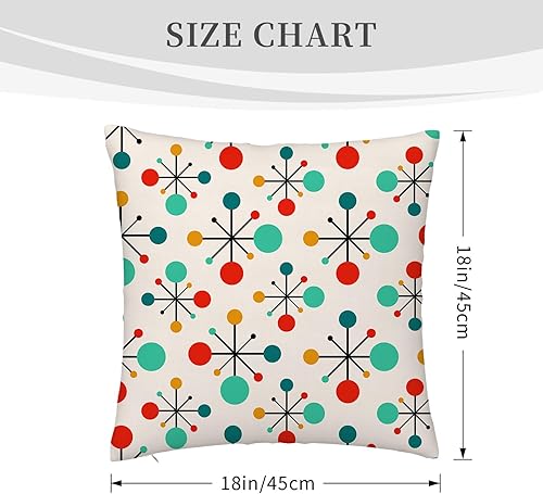 Miniatura 2 de Juego de 4 fundas de almohada retro para sofá, silla, sala de estar, dormitorio, mediados de siglo, años cincuenta, juego de 4 fundas de almohada