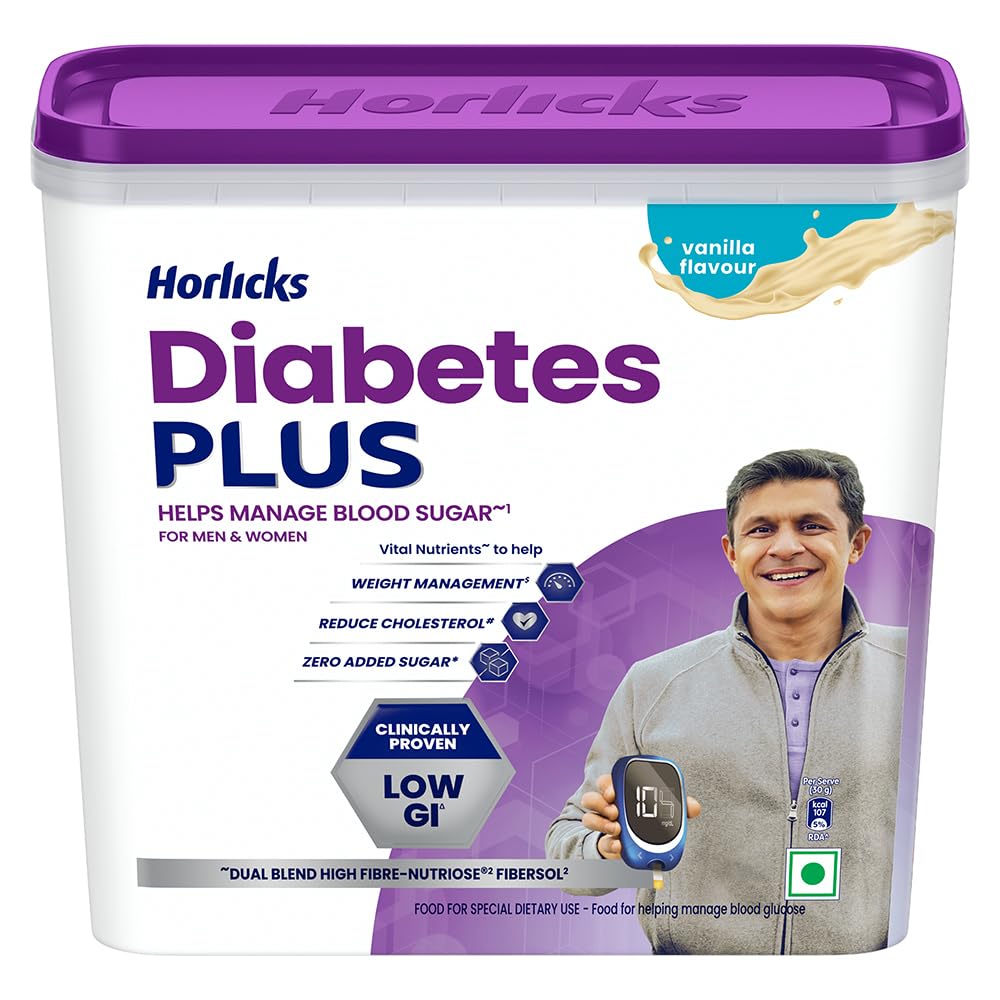 Horlicks Diabetes Plus,Vanilla 1000 grams Container|Helps Manage Blood Sugar From Day 1,Powder,1 count