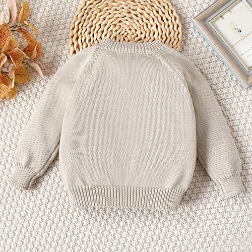 Lamgool Baby Boys Girls Pullover Sweater Knitted Button Down Toddler Kids Sweatshirt For Spring 4T Apricot #TOP1