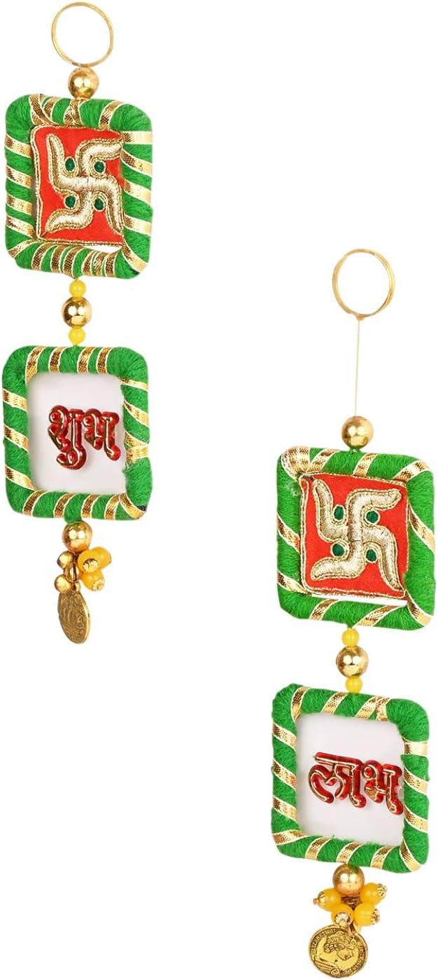 I Jewels Shubh Labh Decorative Designer Handcrafted Door Hanging Toran for Diwali Decoration.