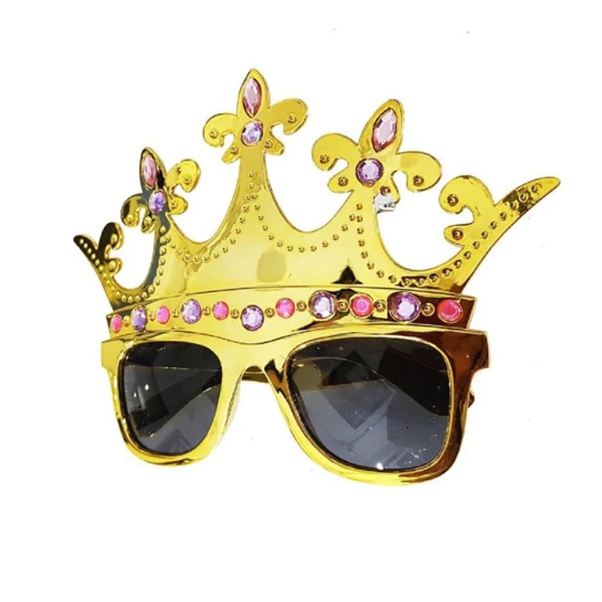 Gold Crown Sunglasses with Pink Jewels, Novelty Party Glasses, Costume Accessory for Kids Birthday and Party,Party Prop, party goggles-image-22