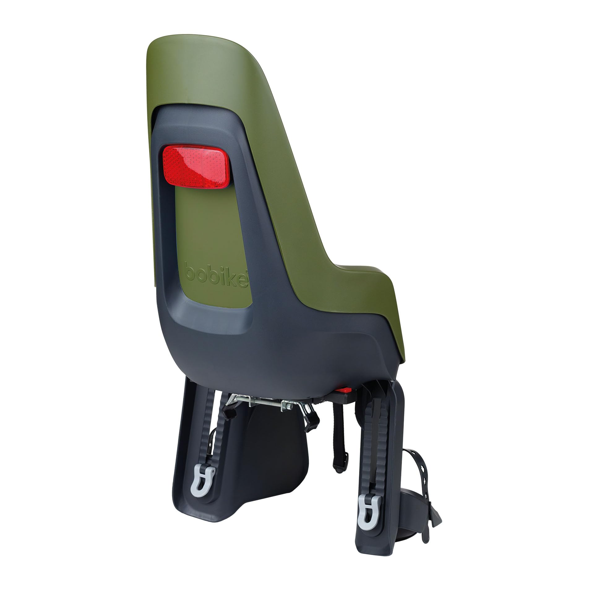 BOBIKE 8012100021 - Silla Bicicleta Trasera One Maxi EB-D para Portaequipajes – Segura y fácil de Montar, Adecuada para niños de 9 Meses a 6 años, hasta 22 kg, Verde Oliva