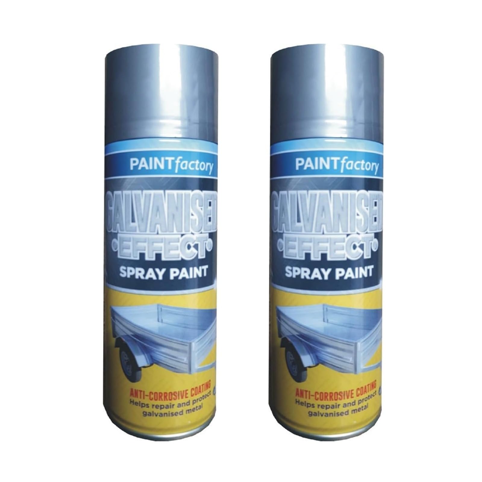 SDMAX Galvanised Effect Spray Paint, Corrosive Resistant Coating, Galvanised Finish, Repair and Protect Metal, Fast Drying Spray, Interior Exterior Use, 400ml (2 Pcs)