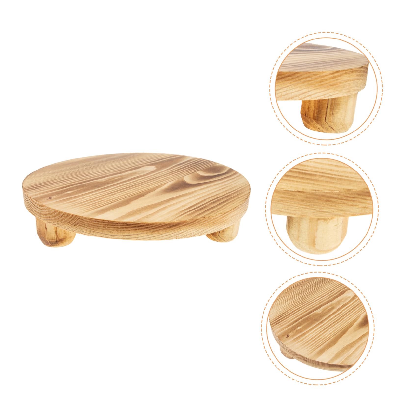 Soporte para Macetas de Madera Khaki, Base de Mesa para Plantas | Apto para Macetas y Tiestos, Uso en Salón E Interior, Estructura en Madera