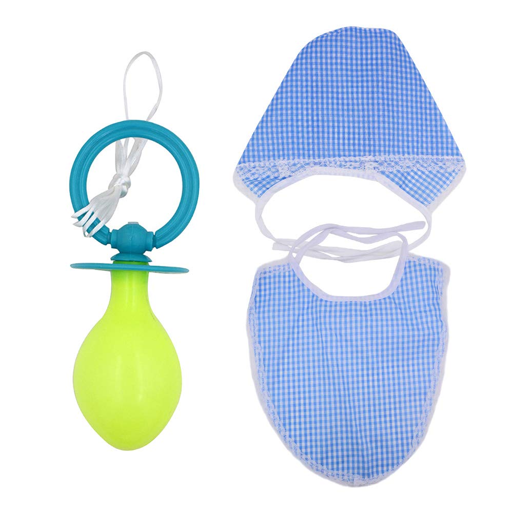 Drôle - Conjunto de Ropa de bebé, Chupete para Adulto, Juego de rol, Disfraz para bebé, niños, 3 Unidades (Azul)