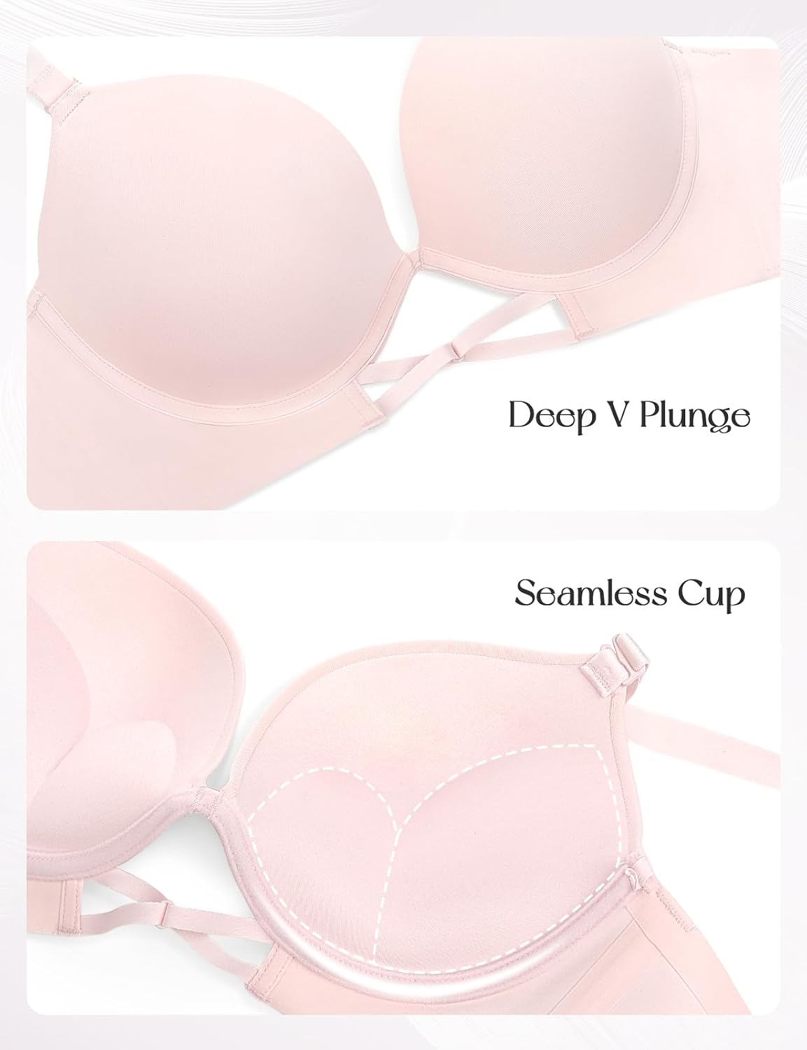  Push Up Padded Bras for Women Add 2 Cup Plunge Tshirt Everyday Bra thumbnail