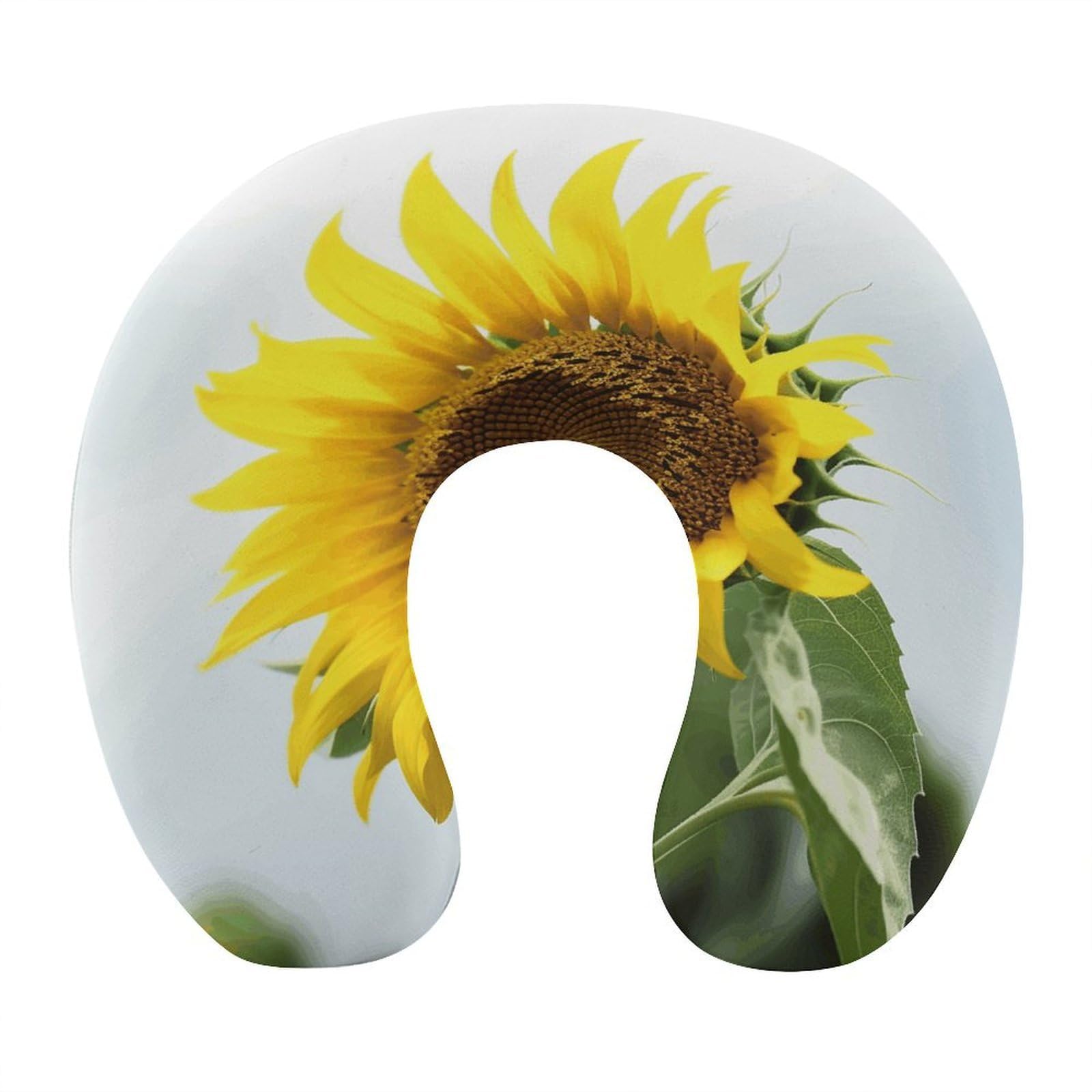FekiLoot Bloom Sunflower Travel Pillow U Shaped Neck Pillow Comfortable Memory Foam Pillow Portable Soft Headrest Lightweight Neck and Head Support for Planes Trains Self-Driving Cars
