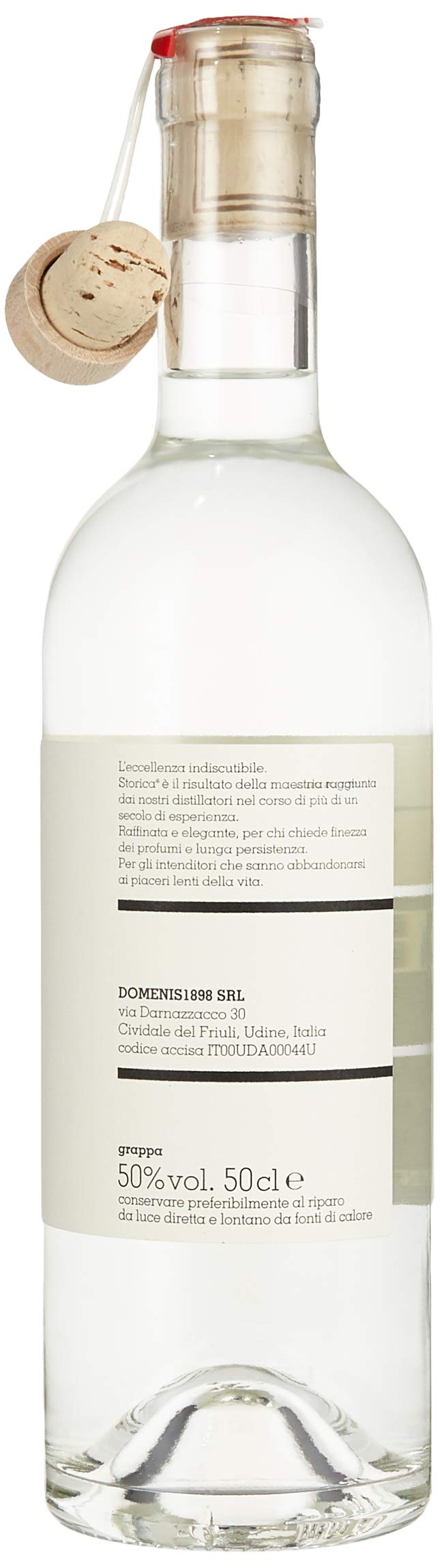 Domenis 1898 STORICA NERA Grappa 50% Vol. 0,5l in Geschenkbox