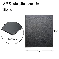 Vista 2 de Hojas de plástico expandido de 1/4 de pulgada de grosor, hoja de plástico ABS - hoja de plástico rígido delgada de 12" x 16", negro - ideal