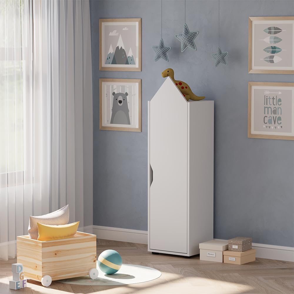 Vicco Étagère pour Enfants Estell, Blanc, 36.4x130.9cm, avec des espaces de Rangement Ouverts pour Le Stockage des Jouets