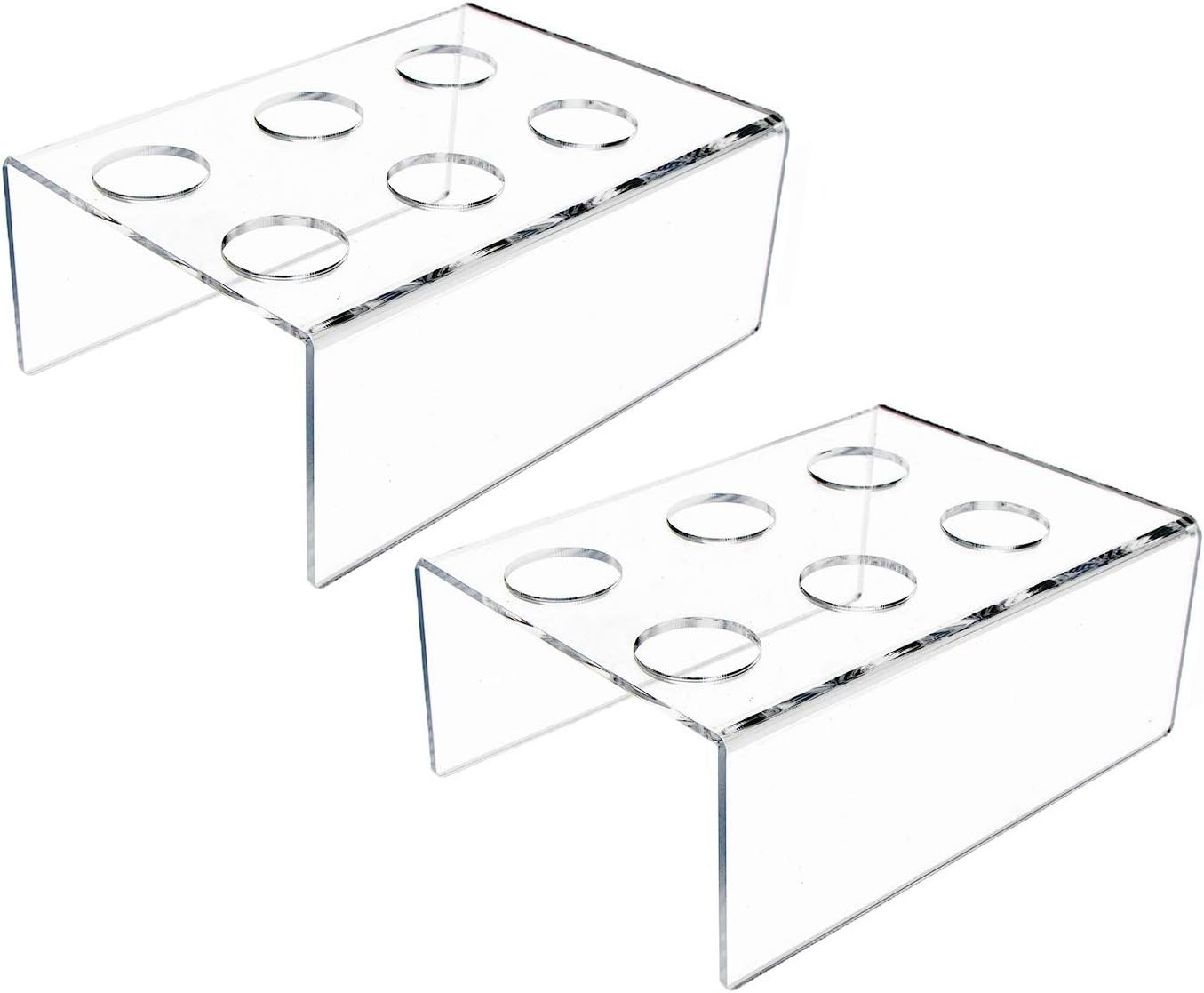 DGQ 2Packs 6 Holes Acrylic Ice Cream Cone Holder Stand Acrylic Stand Holder Ice Cream Crisp Tube Cone Holder - Transparent