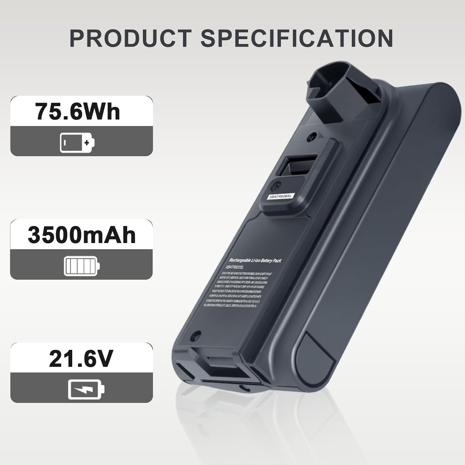 Battery 3.5Ah 21.6V for Shark XBATR620SL Battery Compatible with IZ540H, IZ562H, UZ565H,LZ500 Shark Cordless Vacuum Cleaners