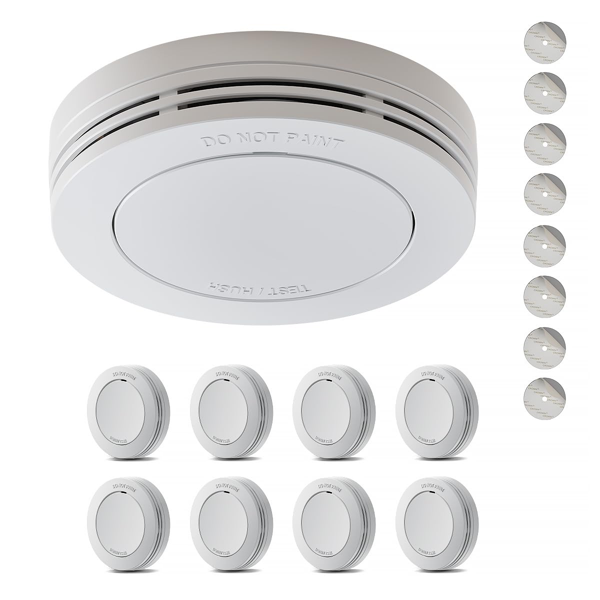 Safeliveo Detector de Humo,Alarma de Incendio autónoma, batería de 10 años, sin LED Intermitente, función de Silencio, 85 dB, con Almohadillas Adhesivas, Conforme a EN 14604, 3 Piezas — view 12