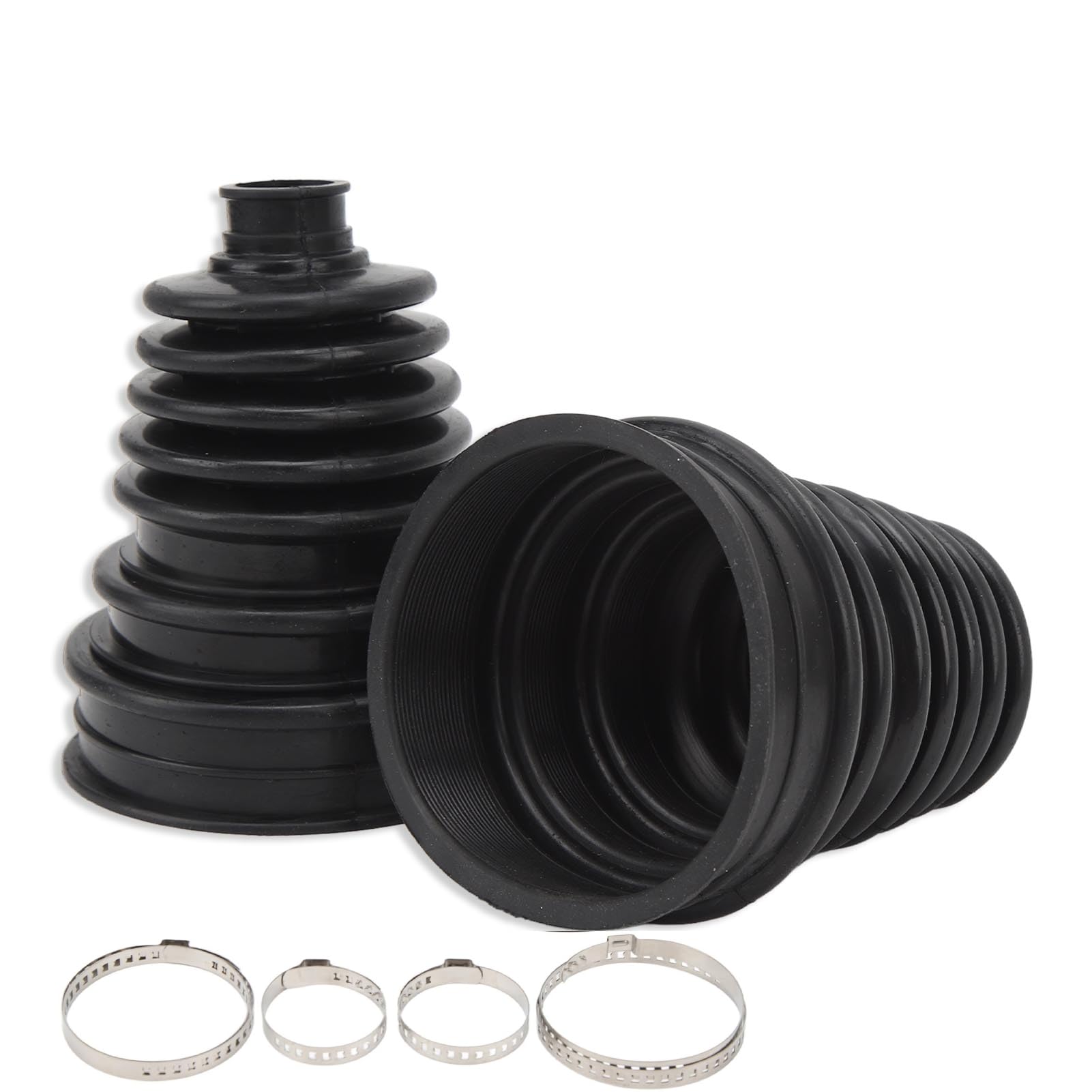 2Pcs Universal CV Boots with 4Pcs Clamps, Constant Velocity Joint Boot Set Silicone Drive Shaft Joint Boot Set Highly Flexible CV Boots Replacement Ball Head Dust Cover for Cars