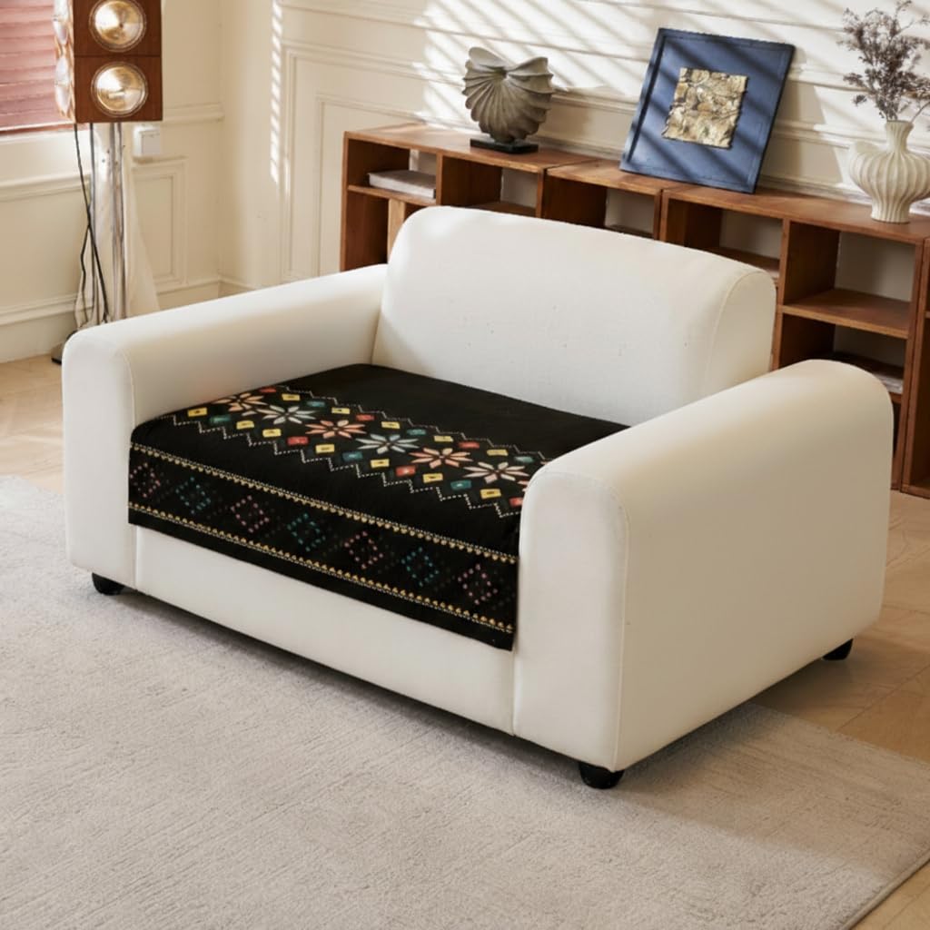 House of Quirk Chenille Sofa Cover - Bohemian Style -11