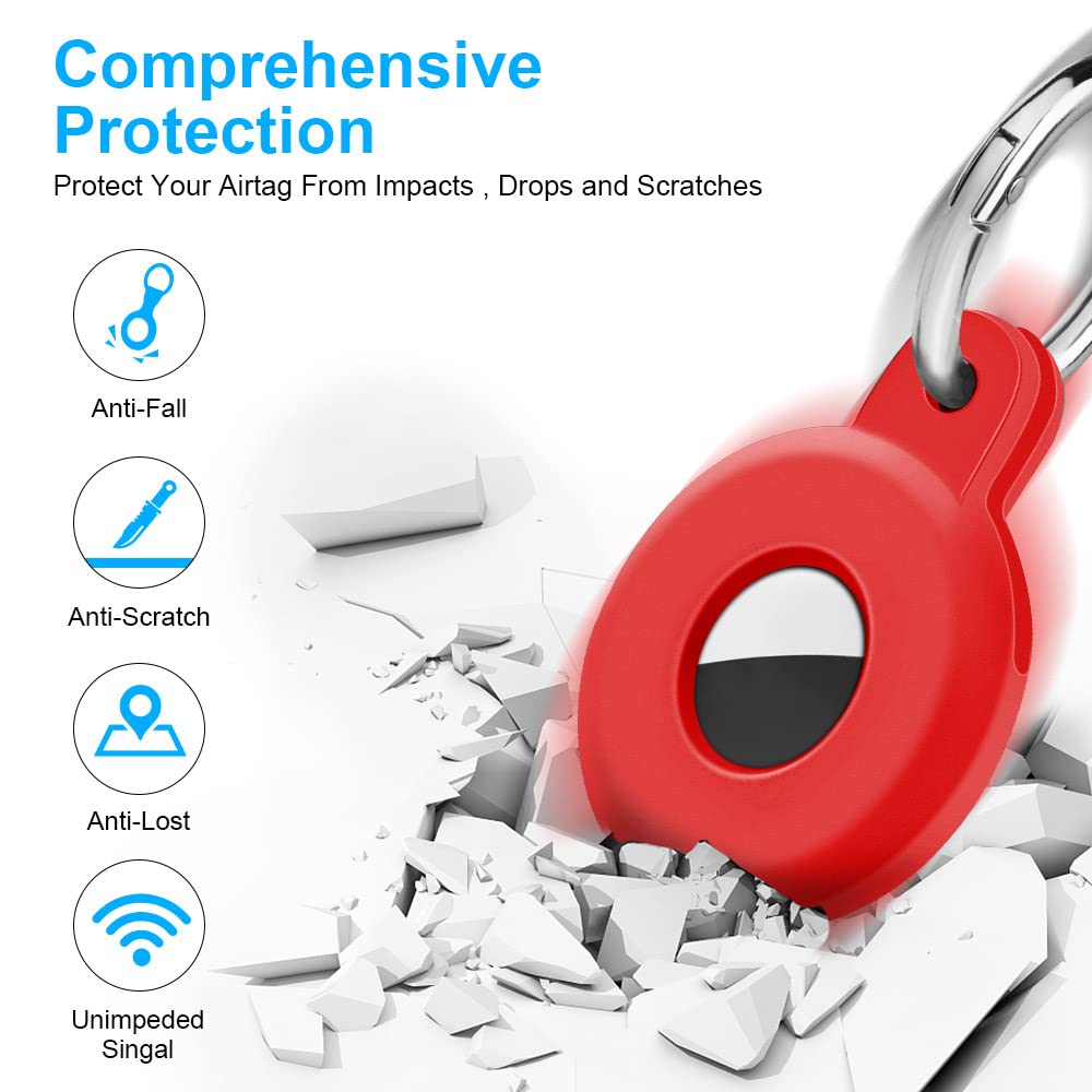 Ainiv Llavero para AirTag, 1 Pieza Llaveros para AirTag Funda Protectora de Silicona, Localizador Keychain Portátil Antipérdida, Protectora Funda Mascotas y Mochilas — view 69