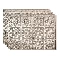 FASÄDE Traditional Style/Pattern 1 Decorative Vinyl 18in x 24in Backsplash Panel in Brushed Nickel (5 Pack)