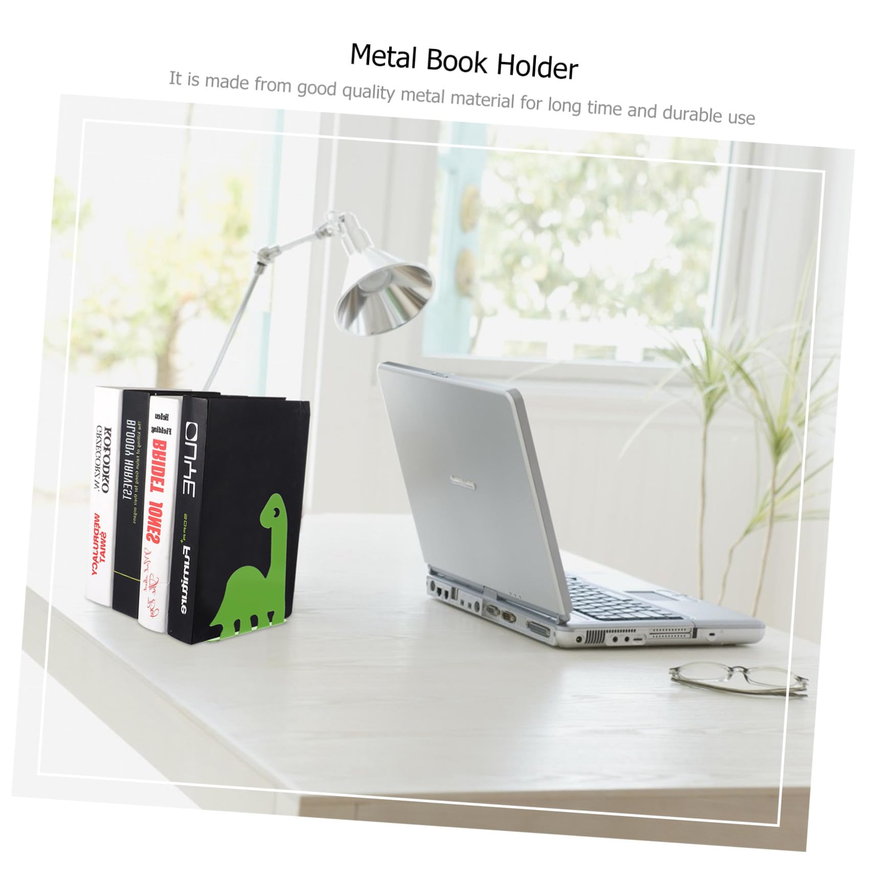 Fermalibri in Metallo di Dinosauro da Antiscivolo per Mensole e Scrivania Libri Decorativo e Robusto per Ufficio Studio e Casa