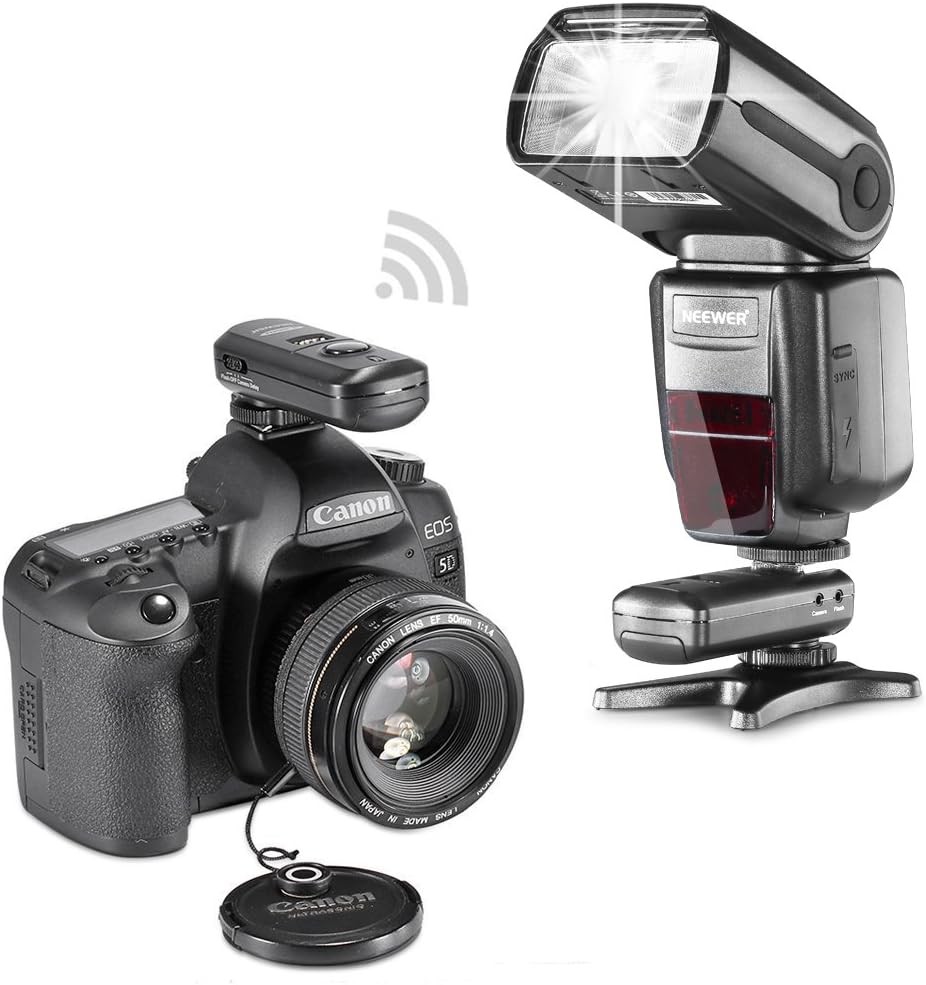 Neewer® NW565EX Professional E-TTL Slave Flash Speedlite Kit for Canon DSLR Cameras- Includes: Neewer Auto-Focus Flash+2.4G Wireless Trigger+C1/C3 Cables+Hard & Soft Diffuser+Lens Cap Holder