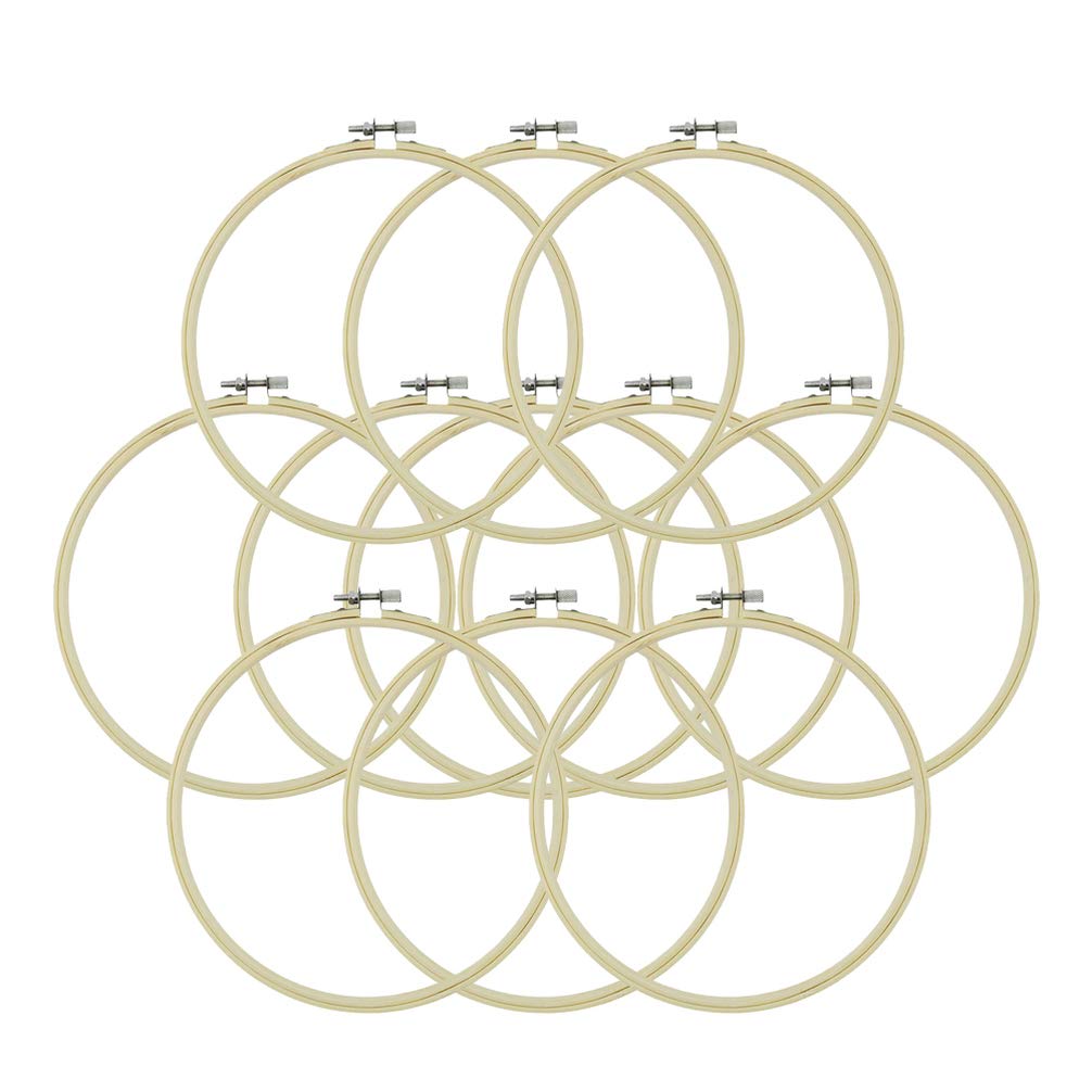 Exceart 12 Piezas Círculo De Anillo Cruzado Práctico Aro De Costura Aros De Madera Para Bordar Pequeño Aro De Bordar Aro De Acolchado Aro Fijo Para Bordar Bordado Bambú Punto De Cruz