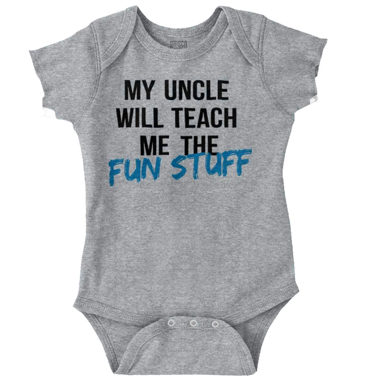 Brisco BrandsMy Uncle Will Teach Me The Fun Stuff Baby Romper Boys or Girls