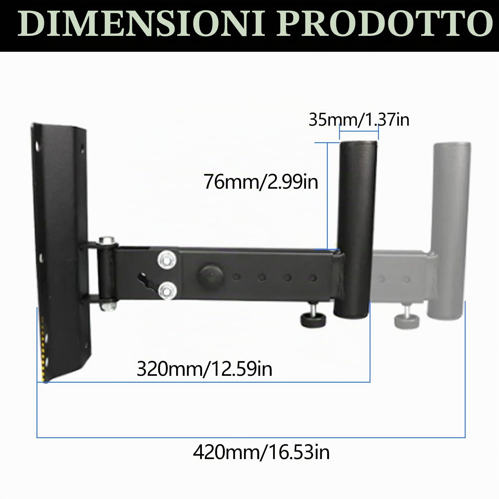 Supporto Per Altoparlante Da Parete In Metallo, 2PCS Scatole Per Altoparlanti A Parete Staffa Regolabile Supporto Per Altoparlante Per Montaggio A Parete Per Altoparlanti Universali Fino A 35 Kg