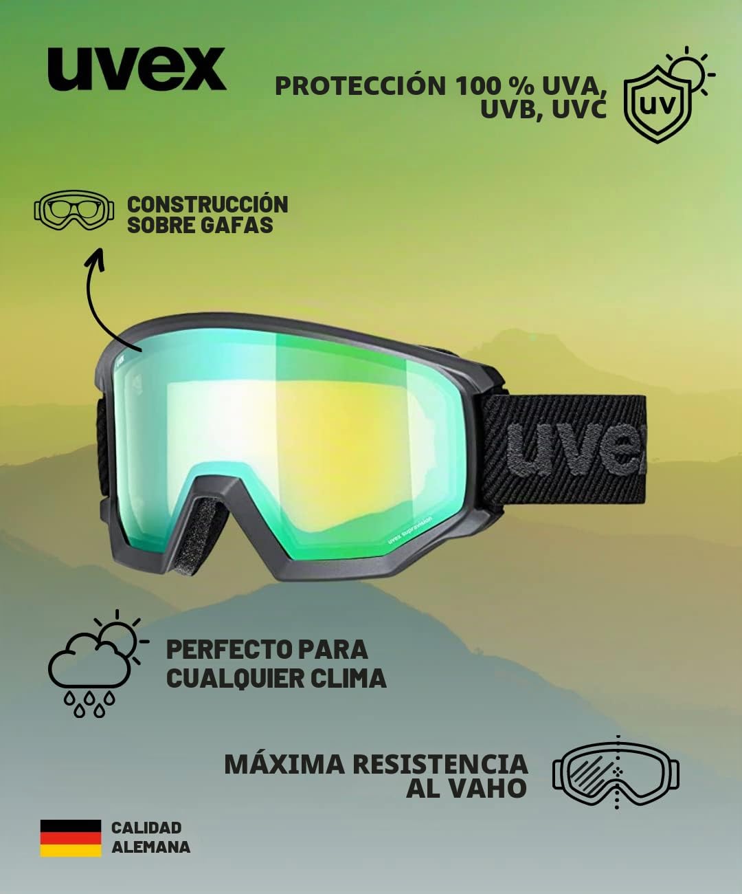 Uvex Athletic Fm Gafas de esquí Unisex adulto (Pack de 1)