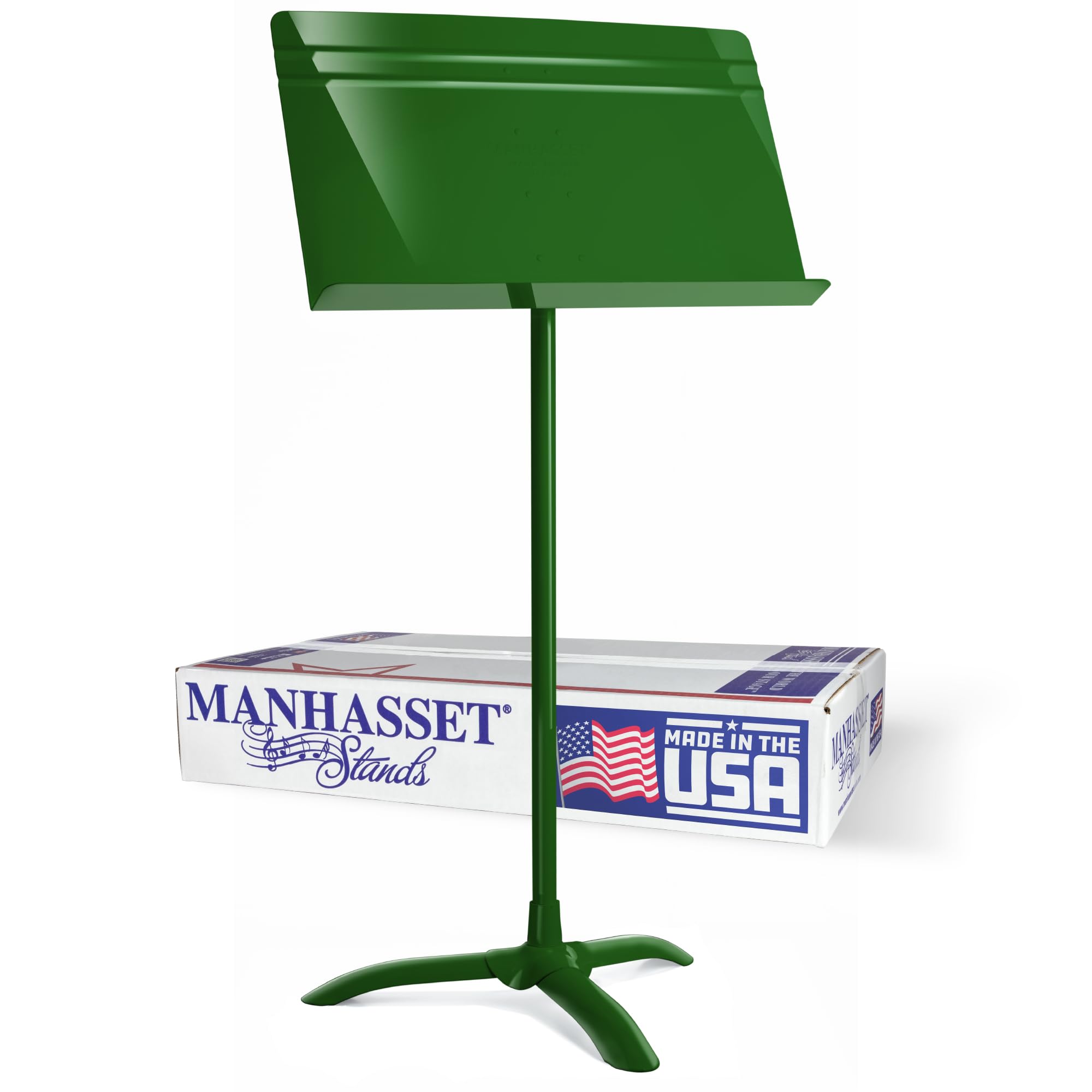 Manhasset Music Stand For Sheet Music - 48 Symphony Model - 4801GRN - Long Lasting, Durable Manhasset Stand - Adjustable Height - 20" by 12