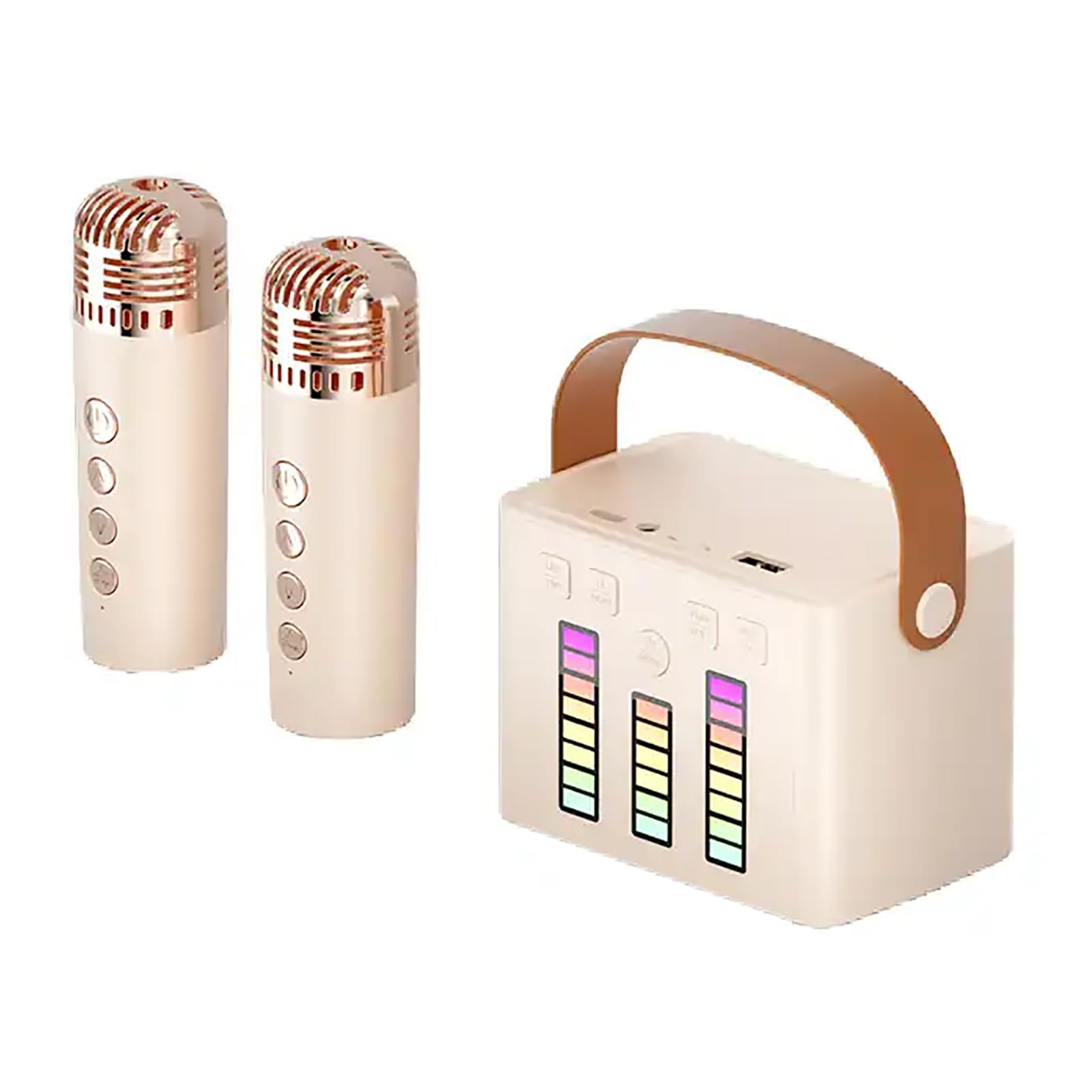 Głośnik Do Karaoke, Zestaw Do Karaoke Bluetooth Z Przenośnym Uchwytem I 2 Mikrofonami Bezprzewodowymi, Obsługuje Wejście TF/USB/AUX I Światło LED, Na Imprezę, Prezenty, Na Zewnątrz/wewnątrz