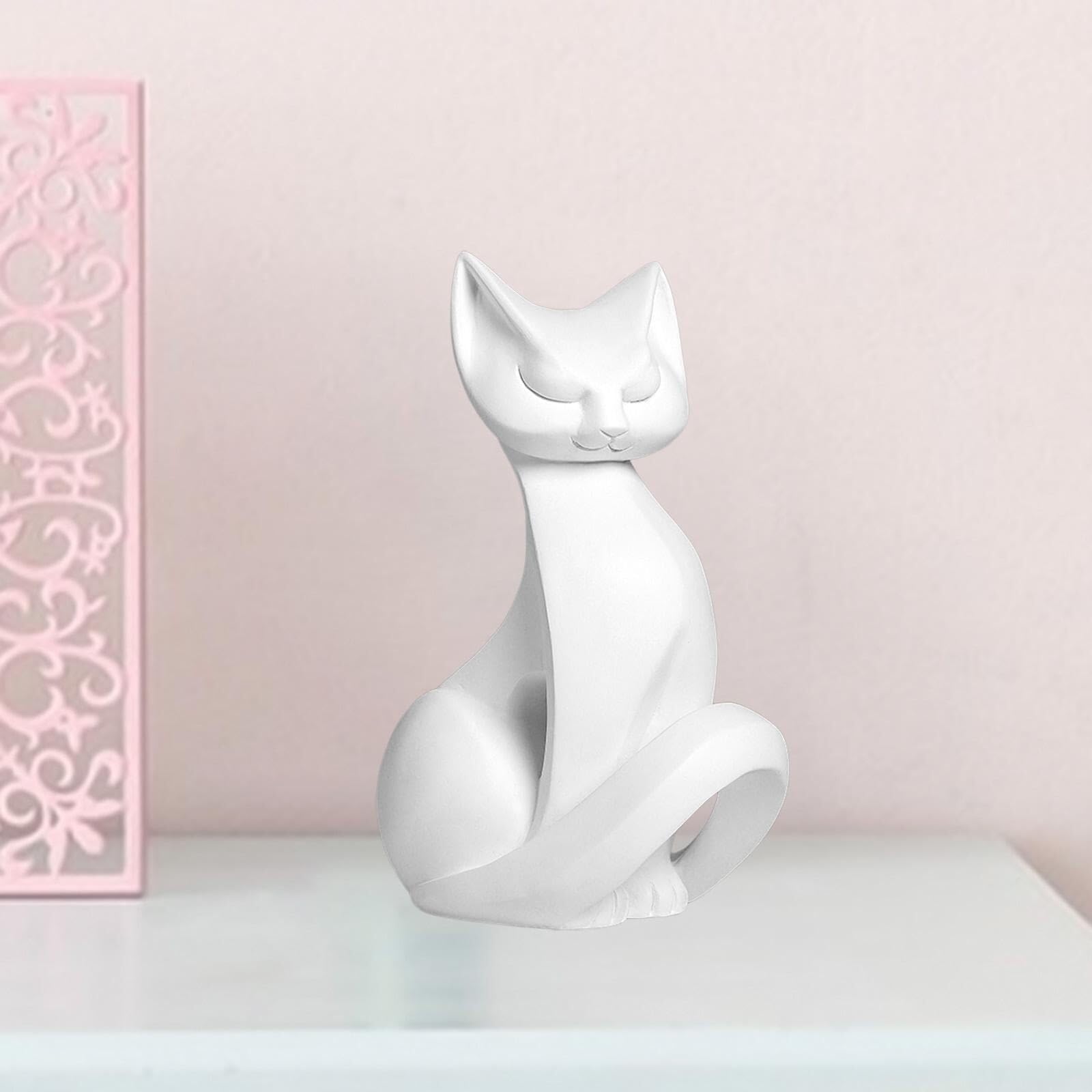Centre de table pour salle à manger, décoration en forme de chat en résine, figurine artisanale, cadeau de pendaison de crémaillère, animal de collection amusant pour table, bureau, maison